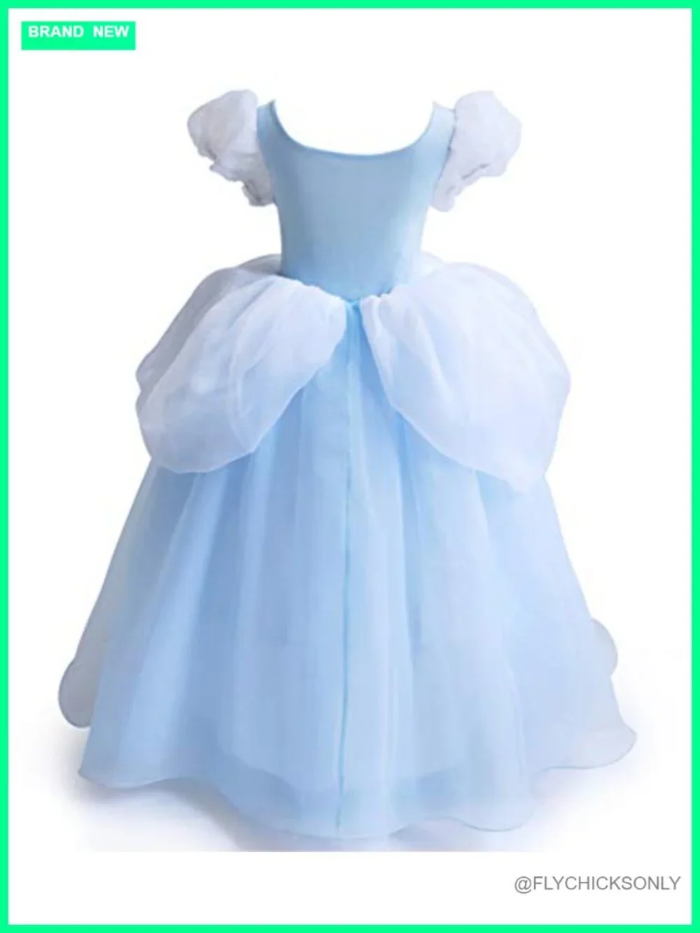Girls Cinderella Costume Halloween Princess Dress Party Ball Gown Satin Tulle